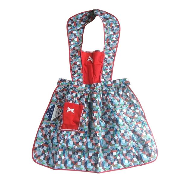 Vintage 70's Retro Bib Style Apron Another Fine Artistic Product Tie Back - Picture 2 of 8